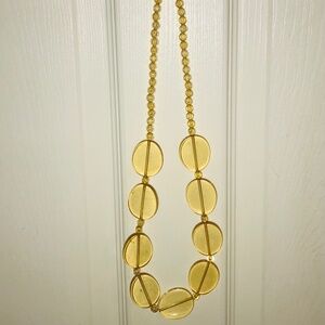 Vintage/Retro 90s Oval Lucite/Clear/Seethrough Pearl Necklace Light orange/peach
